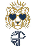"Classic Gilded King" Tiger Pin/Patch (Gold & Navy)