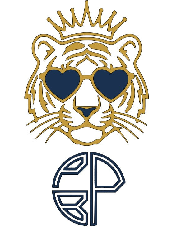 "Classic Gilded King" Tiger Pin/Patch (Gold & Navy)