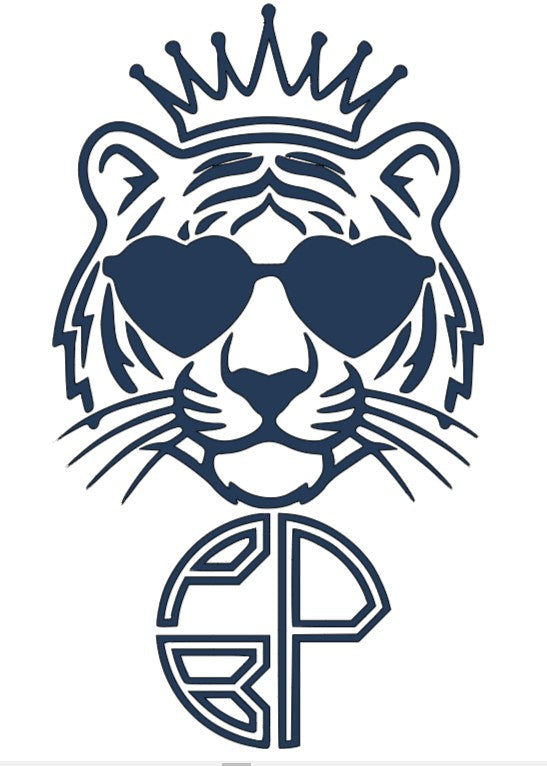 "Sapphire Reign" Cobalt Tiger Pin (All Blue Line Art)