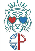 "Tropic Chroma" Tiger Pin (Teal & Split-Heart)