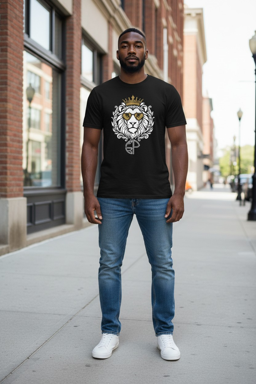 "Monarchy Lion" Filigree Pin/Medallion (Elaborate Black)